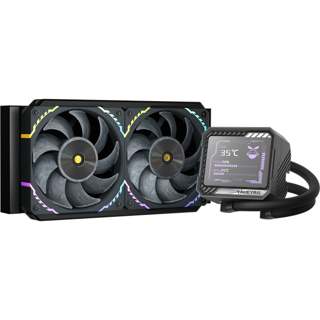 Valkyrie V240 LCD 240mm AiO Liquid CPU Cooler in Black